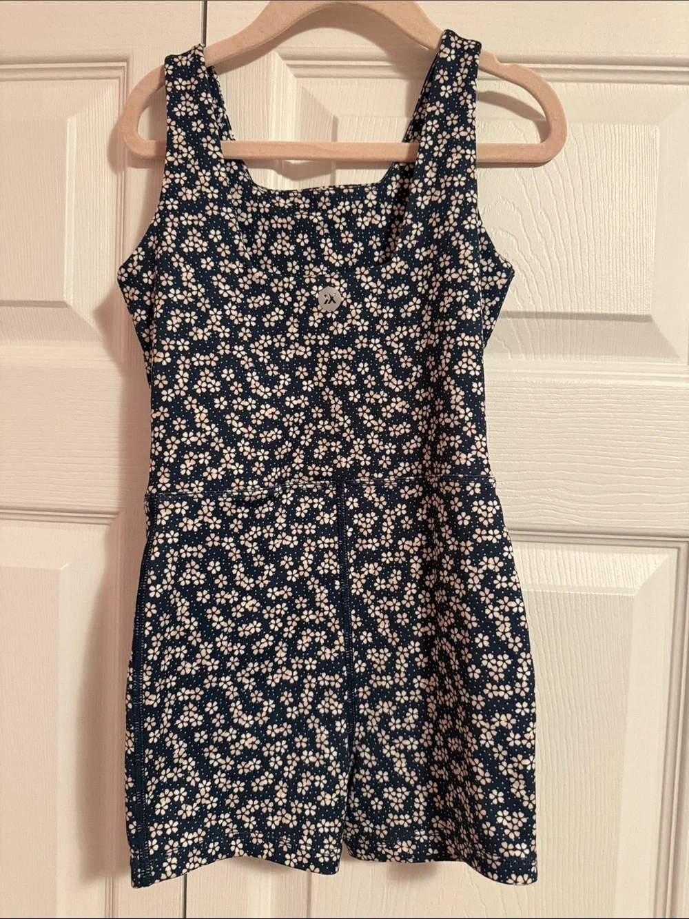 Rylee and Cru Girls Navy Floral Tank Romper bodysuit Girls size 6-7